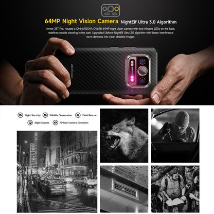 [Entrepôt de Hong Kong] Téléphone robuste Ulefone Armor 25T Pro, 8 Go+256 Go, imagerie thermique, Android 15 de 6,78 pouces, MediaTek Dimensity 6300 Octa Core, Réseau : 5G, NFC (Noir givré)