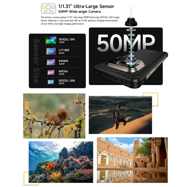 [Entrepôt de Hong Kong] Téléphone robuste Ulefone Armor 25T Pro, 8 Go+256 Go, imagerie thermique, Android 15 de 6,78 pouces, MediaTek Dimensity 6300 Octa Core, Réseau : 5G, NFC (Noir givré)