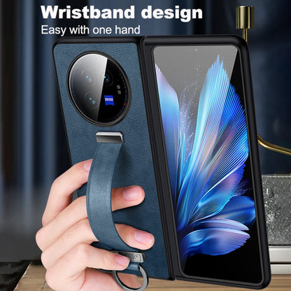 For vivo X Fold3 Pro SULADA PC + Leather Texture Skin Feel Shockproof Phone Case(Black)