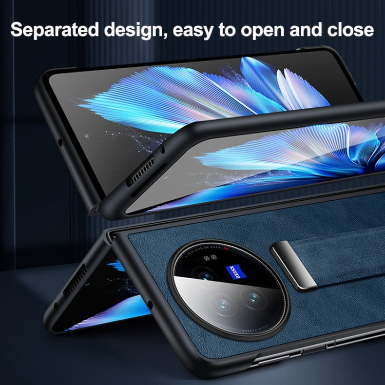 For vivo X Fold3 SULADA PC + Leather Texture Skin Feel Shockproof Phone Case(Orange)