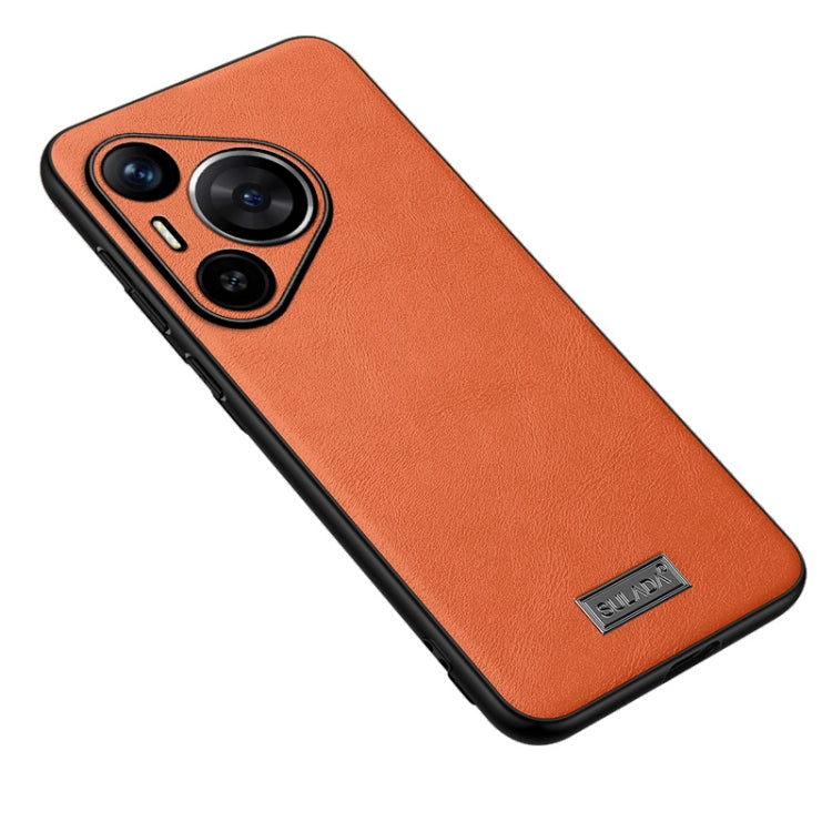 For Huawei Pura 70 Pro / 70 Pro+ SULADA Shockproof TPU Hybrid Handmade Leather Phone Case(Orange)