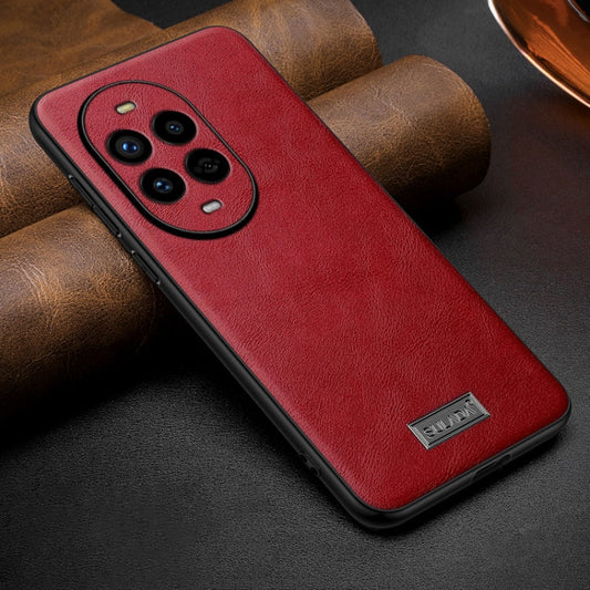 Pour Huawei nova 13 Pro Étui de téléphone SULADA antichoc hybride en cuir fait à la main (rouge)