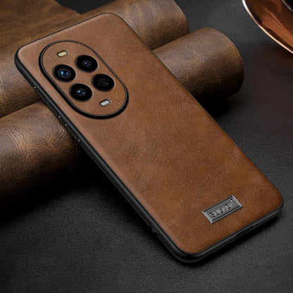For Huawei nova 13 Pro SULADA Shockproof TPU Hybrid Handmade Leather Phone Case(Brown)