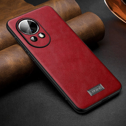 For Huawei nova 12 / nova 13 SULADA Shockproof TPU Hybrid Handmade Leather Phone Case(Red)