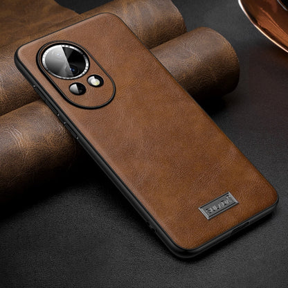 For Huawei nova 12 / nova 13 SULADA Shockproof TPU Hybrid Handmade Leather Phone Case(Brown)