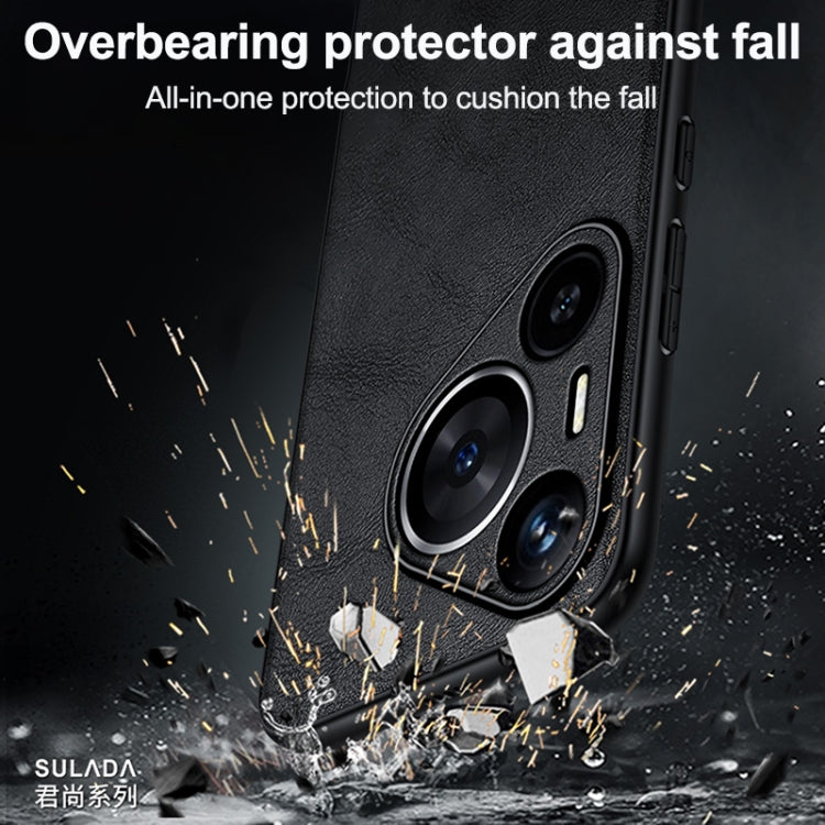 For Huawei nova 12 / nova 13 SULADA Shockproof TPU Hybrid Handmade Leather Phone Case(Brown)