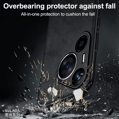 For Huawei nova 13 Pro SULADA Shockproof TPU Hybrid Handmade Leather Phone Case(Black)