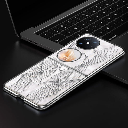 Pour l'étui de téléphone PC texturé gravé au laser électrolytique SULADA pour Huawei Pocket 2 (blanc)