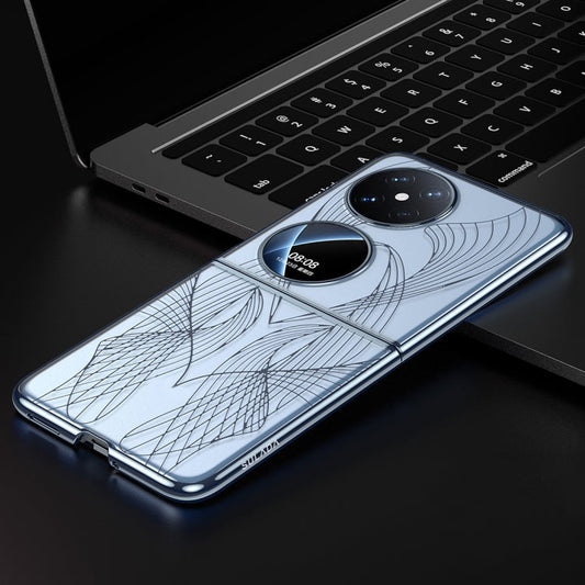 Pour Huawei Pocket 2 Étui de téléphone PC texturé gravé au laser électrolytique SULADA (Bleu)