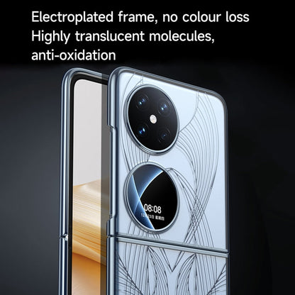 Pour Huawei Pocket 2 SULADA Coque de téléphone en PC texturée avec gravure laser électrolytique (noir)