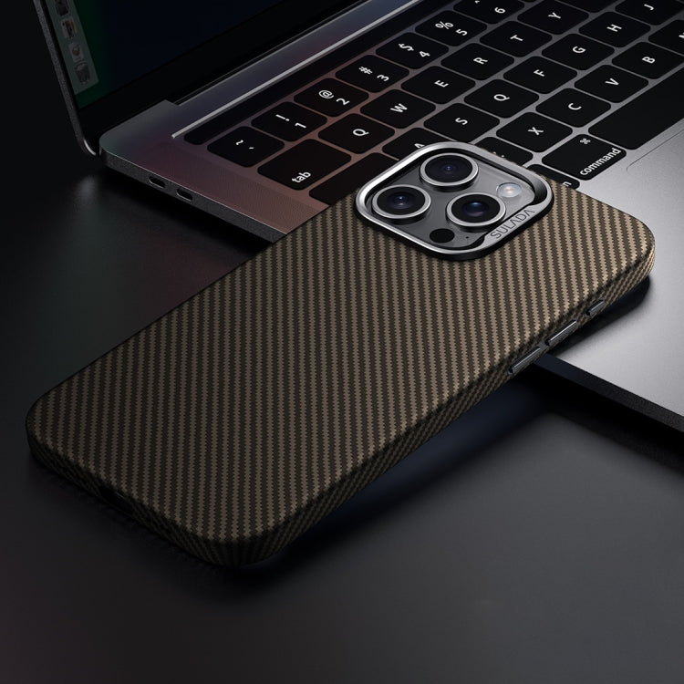 For iPhone 15 Pro SULADA 600D Kevlar Texture PC Shockproof Phone Case(Brown)