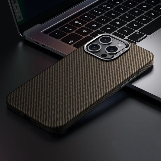 For iPhone 15 Pro SULADA 600D Kevlar Texture PC Shockproof Phone Case(Brown)