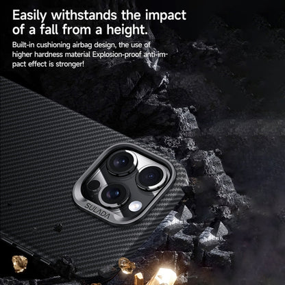 For iPhone 15 Pro SULADA 600D Kevlar Texture PC Shockproof Phone Case(Black)