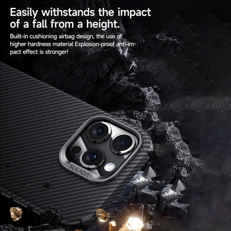 For iPhone 14 Pro Max SULADA 600D Kevlar Texture PC Shockproof Phone Case(Blue)