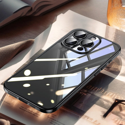 Pour iPhone 14 Pro Max Coque SULADA anti-choc en PC givré et TPU avec galvanoplastie (Noir)