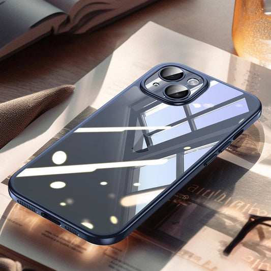 Pour iPhone 14 Plus SULADA Coque de Téléphone Antichoc en PC Givré Électroplaqué + TPU (Bleu)