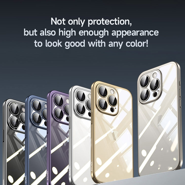 For iPhone 14 Pro SULADA Electroplating Frosted PC + TPU Shockproof Phone Case(Black)