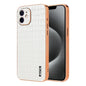 For iPhone 11 AZNS Electroplated Frame Crocodile Texture Full Coverage Phone Case(White)