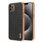 Pour iPhone 11 Pro Max AZNS Étui de protection intégral texturé crocodile avec cadre galvanisé (noir)
