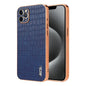 Pour iPhone 11 Pro Max AZNS Étui de téléphone à couverture complète avec cadre électrolytique et texture crocodile (Bleu)