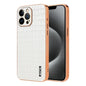 For iPhone 12 Pro AZNS Electroplated Frame Crocodile Texture Full Coverage Phone Case(White)