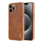 For iPhone 12 Pro Max AZNS Electroplated Frame Crocodile Texture Full Coverage Phone Case(Brown)