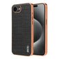 For iPhone 17e / 16e AZNS Electroplated Frame Crocodile Texture Full Coverage Phone Case(Black)