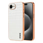 For iPhone 17e / 16e AZNS Electroplated Frame Crocodile Texture Full Coverage Phone Case(White)