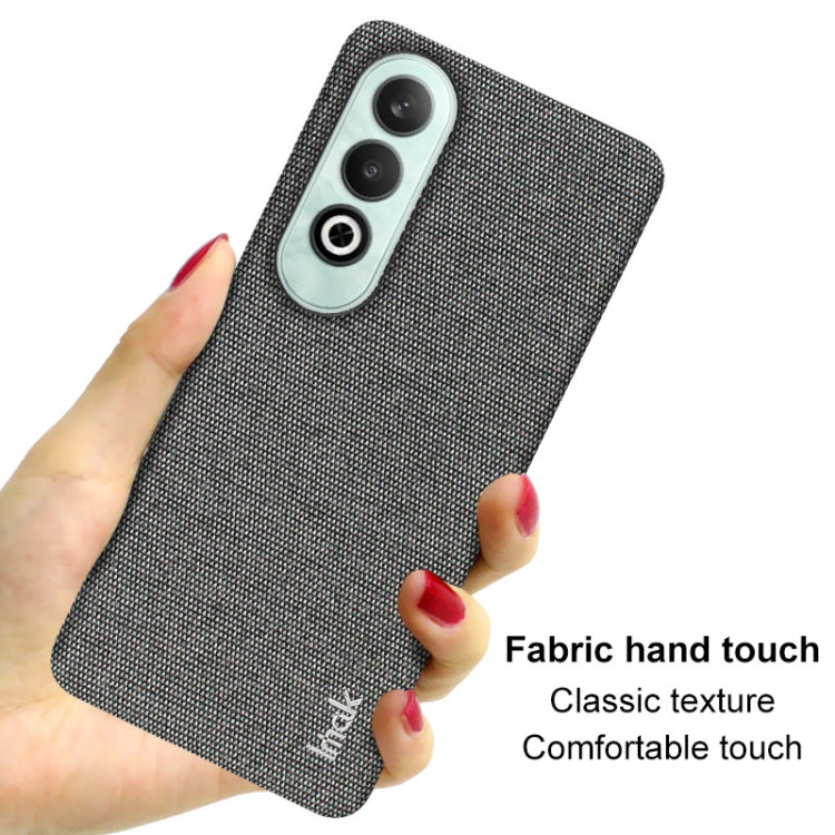 For OPPO K12 5G imak Ruiyi Series Cloth Texture PU + PC Phone Case(Light Grey)