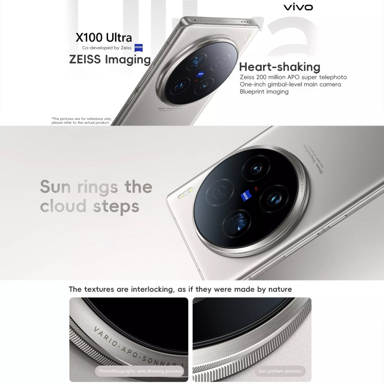 vivo X100 Ultra, 16GB+512GB, Face ID / Fingerprint Identification, 6.78 inch Android 14 OriginOS 4 Snapdragon 8 Gen 3 Octa Core, OTG, NFC, Network: 5G, Support Google Play(Titanium)