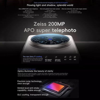vivo X100 Ultra, 16GB+512GB, Face ID / Fingerprint Identification, 6.78 inch Android 14 OriginOS 4 Snapdragon 8 Gen 3 Octa Core, OTG, NFC, Network: 5G, Support Google Play(Titanium)