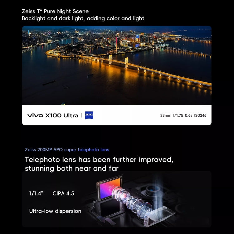 vivo X100 Ultra, 16GB+1TB, Face ID / Fingerprint Identification, 6.78 inch Android 14 OriginOS 4 Snapdragon 8 Gen 3 Octa Core, OTG, NFC, Network: 5G, Support Google Play(White)