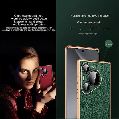 For Huawei Pura 70 Ultra SULADA TPU + Litchi Texture Leather Phone Case(Black)