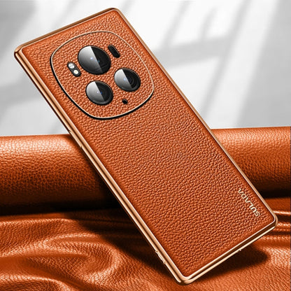 For Honor Magic6 Pro SULADA TPU + Litchi Texture Leather Phone Case(Orange)