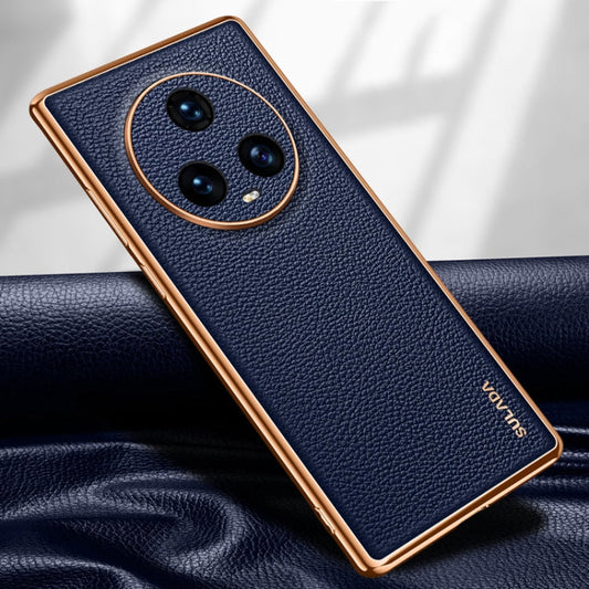 Pour Honor Magic5 SULADA TPU + Étui de téléphone en cuir texturé Litchi (Bleu)