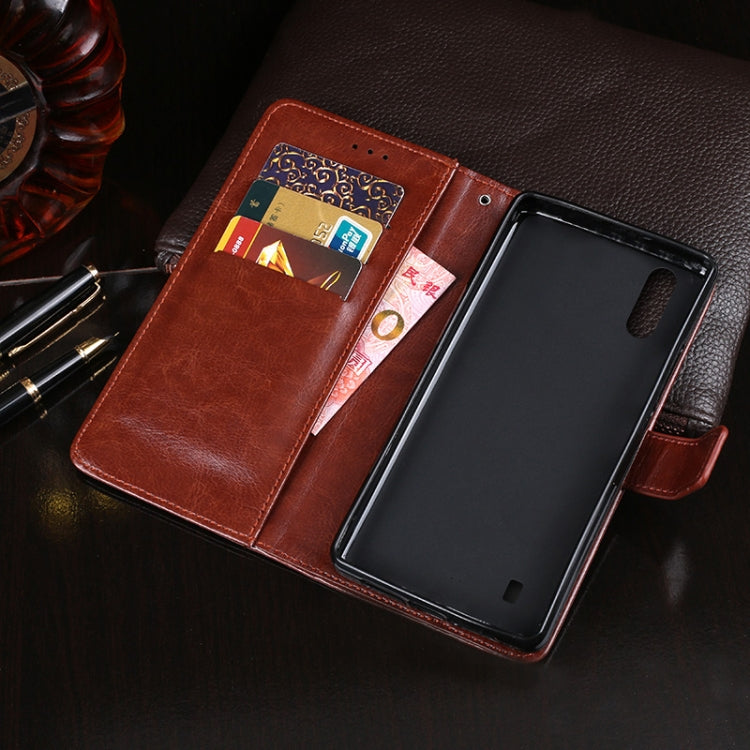 For Samsung Galaxy M01 idewei Crazy Horse Texture Horizontal Flip Leather Case with Holder & Card Slots & Wallet(Brown)