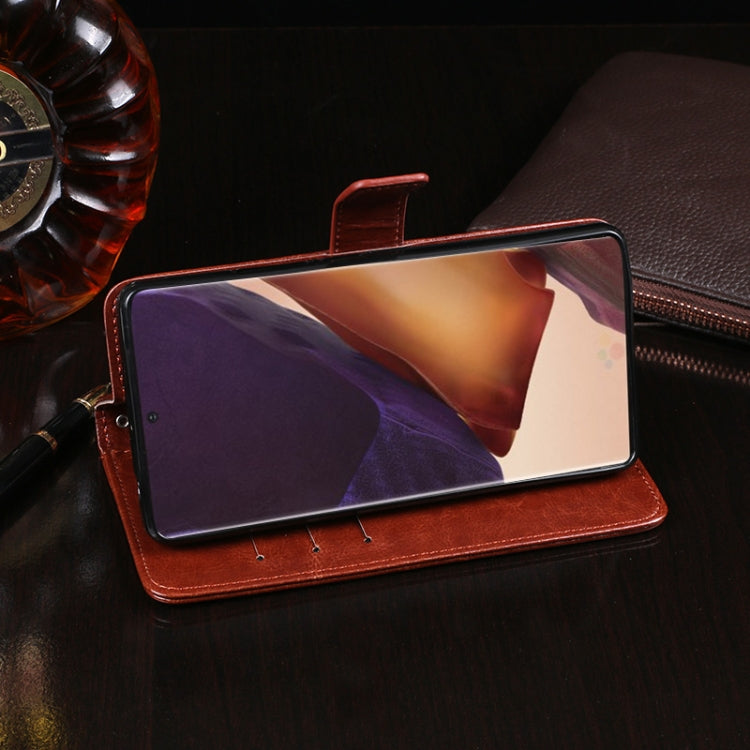 For Samsung Galaxy Note 20 Ultra idewei Crazy Horse Texture Horizontal Flip Leather Case with Holder & Card Slots & Wallet(Dark Blue)