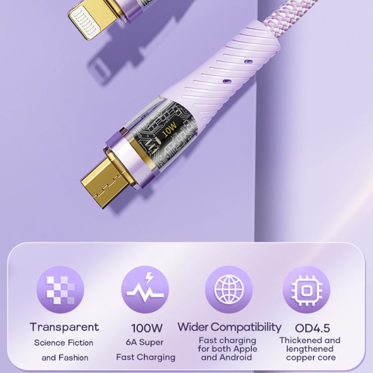 ROCK G20 1.5m 100W 3 in 1 USB-C / Type-C Fast Charging Data Cable(White)
