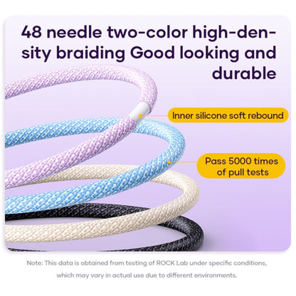 ROCK G20 1.5m 100W 3 in 1 USB-C / Type-C Fast Charging Data Cable(Purple)
