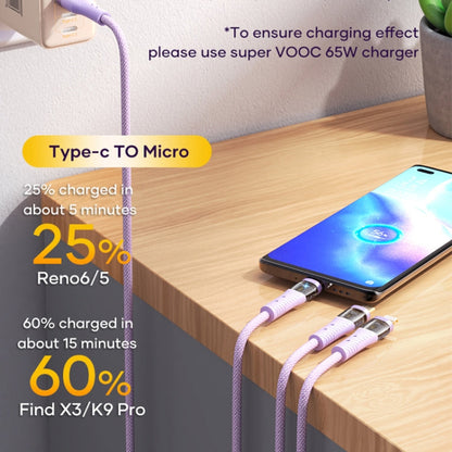 ROCK G20 1.5m 100W 3 in 1 USB-C / Type-C Fast Charging Data Cable(White)