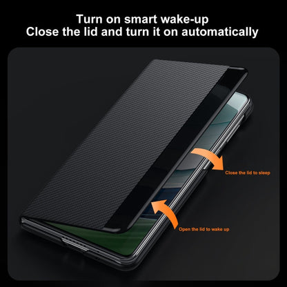 For Huawei Mate X5 SULADA Kevlar 600D Texture Smart Window Leather Phone Case(Black)