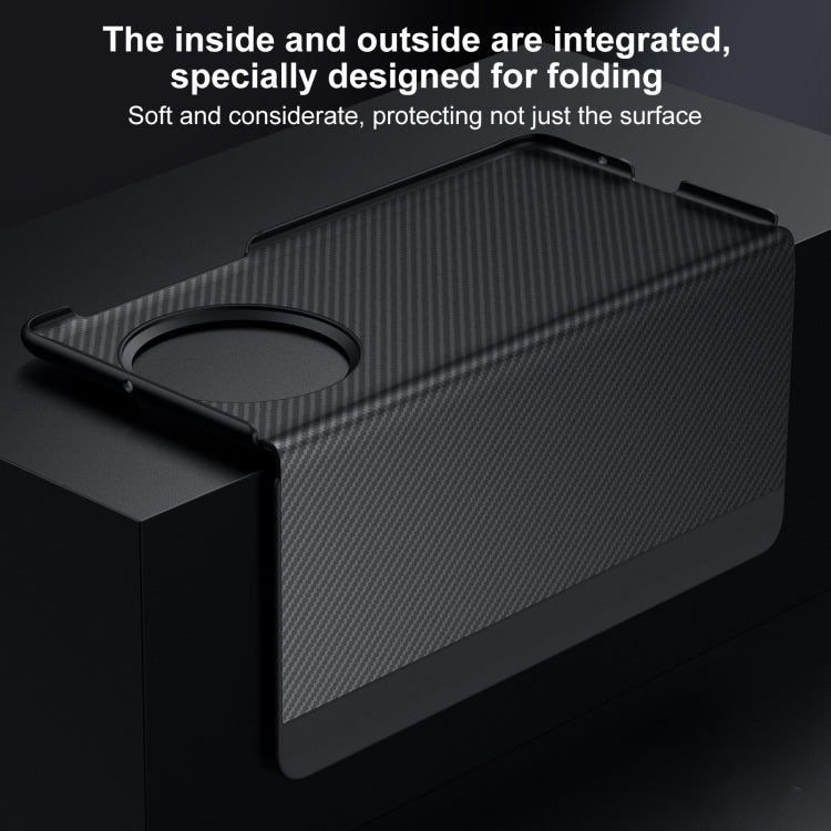 For Huawei Mate X5 SULADA Kevlar 600D Texture Smart Window Leather Phone Case(Black)
