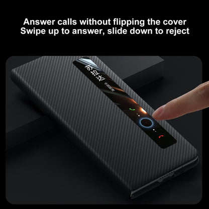 For vivo X Fold3 SULADA Kevlar 600D Texture Smart Window Leather Phone Case(Black)