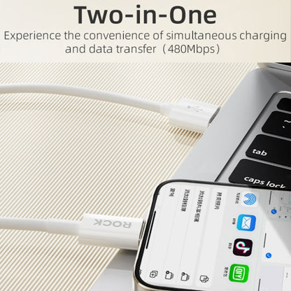 ROCK P8 Prime Series 1m USB Fast Charging Data Cable, Interface:2A USB-C / Type-C(White)