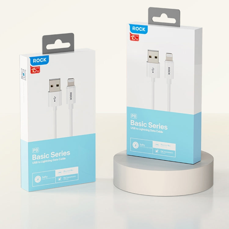 ROCK P8 Prime Series 1m USB Fast Charging Data Cable, Interface:2A USB-C / Type-C(White)