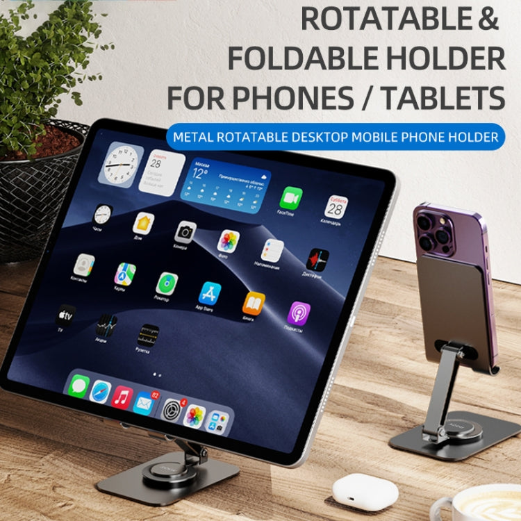 ROCK Desktop Rotating Metal Mobile Phone Holder(Grey)