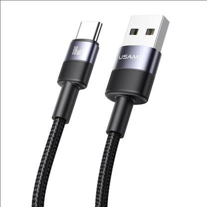 USAMS SJ718 3A USB to USB-C/Type-C Aluminum Alloy Data Cable, Length: 1.2m(Tarnish)