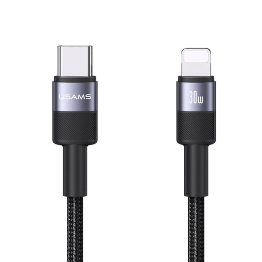 USAMS SJ729 30W USB-C/Type-C to 8 Pin Aluminum Alloy Data Cable, Length: 1.2m(Tarnish)
