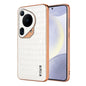 Pour Huawei Pura 70 Ultra AZNS Étui de téléphone à couverture complète avec cadre galvanisé et texture croco (blanc)