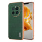 Pour Huawei Mate 50 Pro AZNS Coque de téléphone à couverture complète en texture crocodile avec cadre électroplaqué (vert)